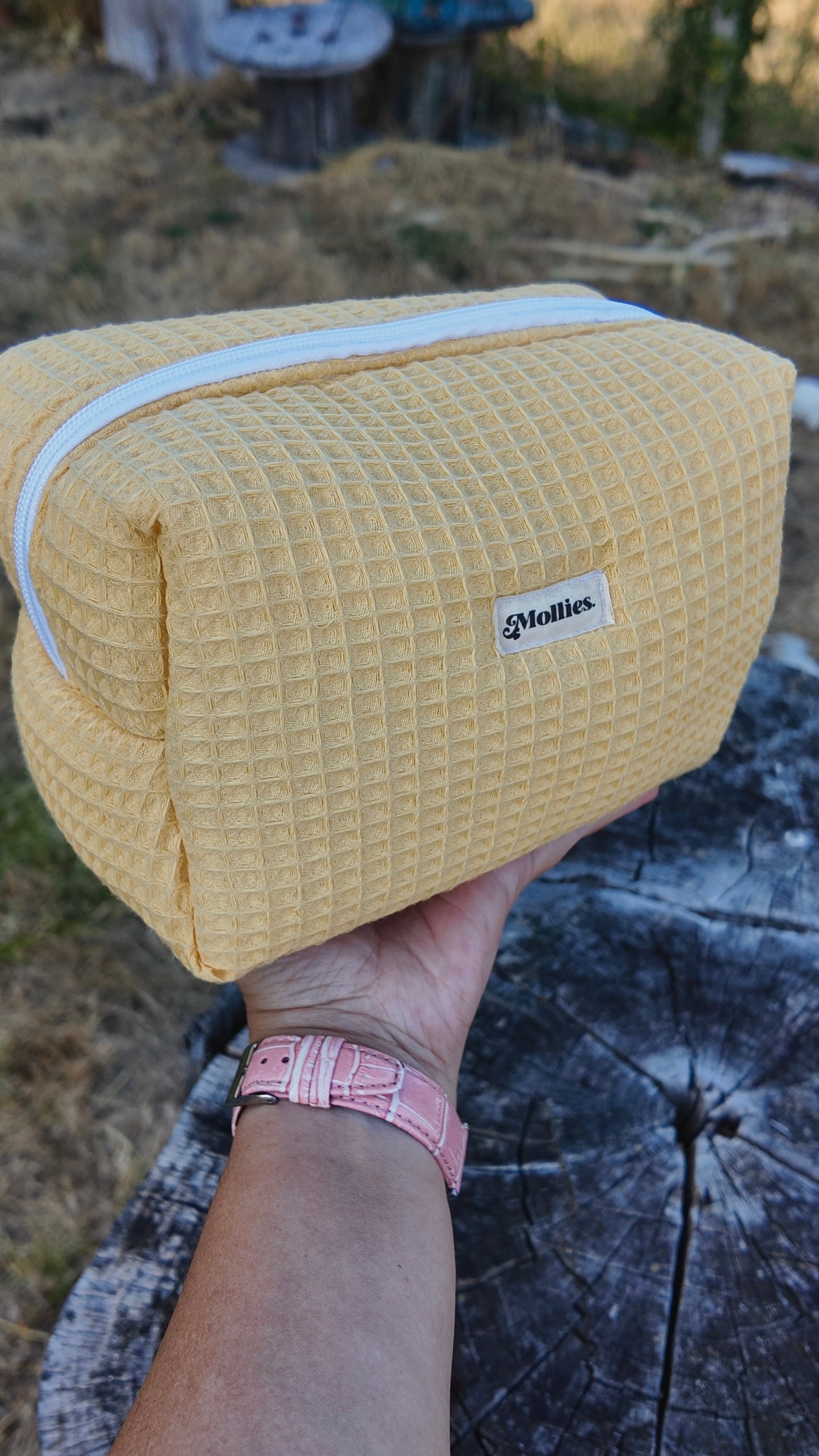 Neceser Box Grande - Waffle Amarillo