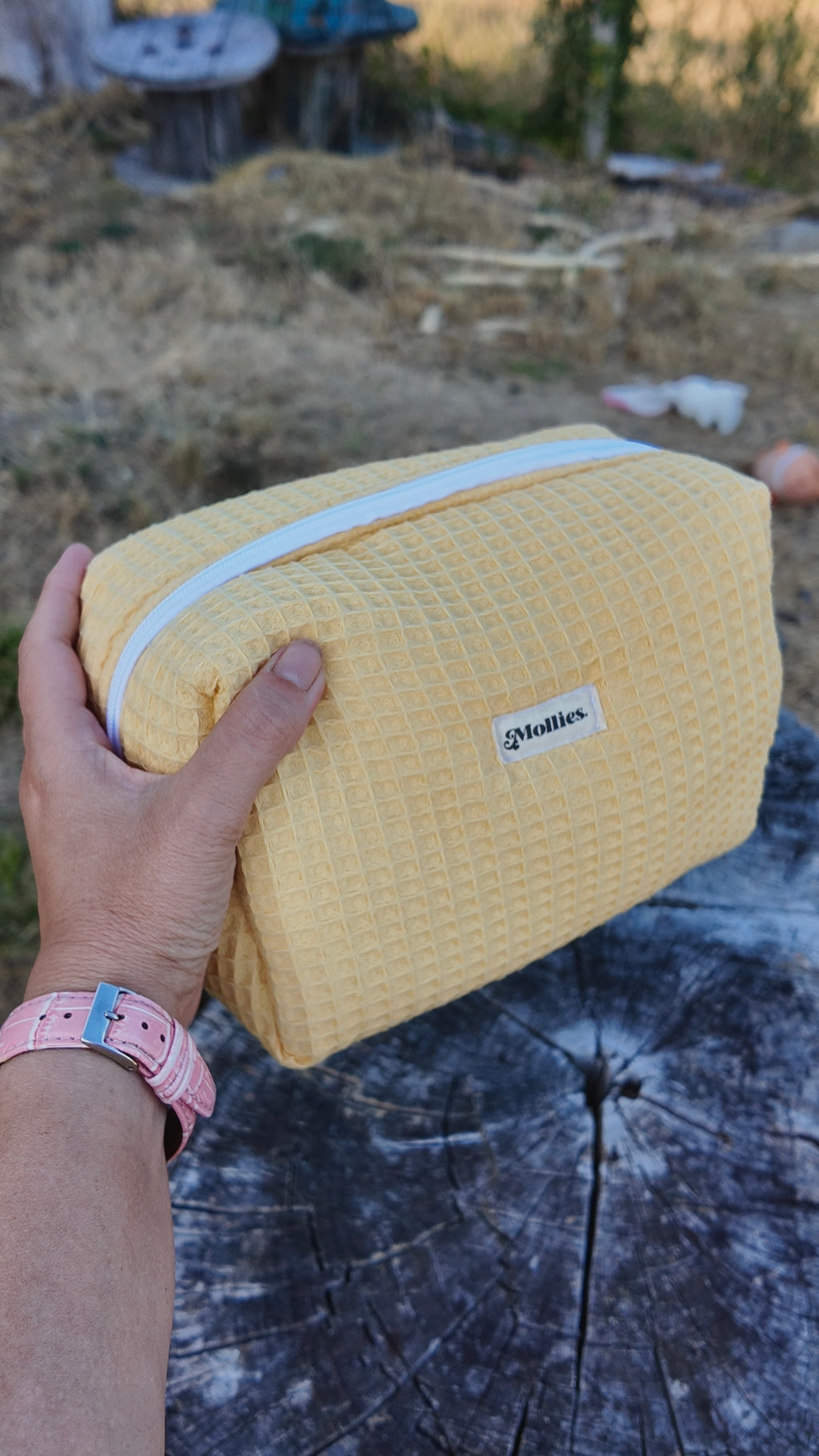 Neceser Box Grande - Waffle Amarillo