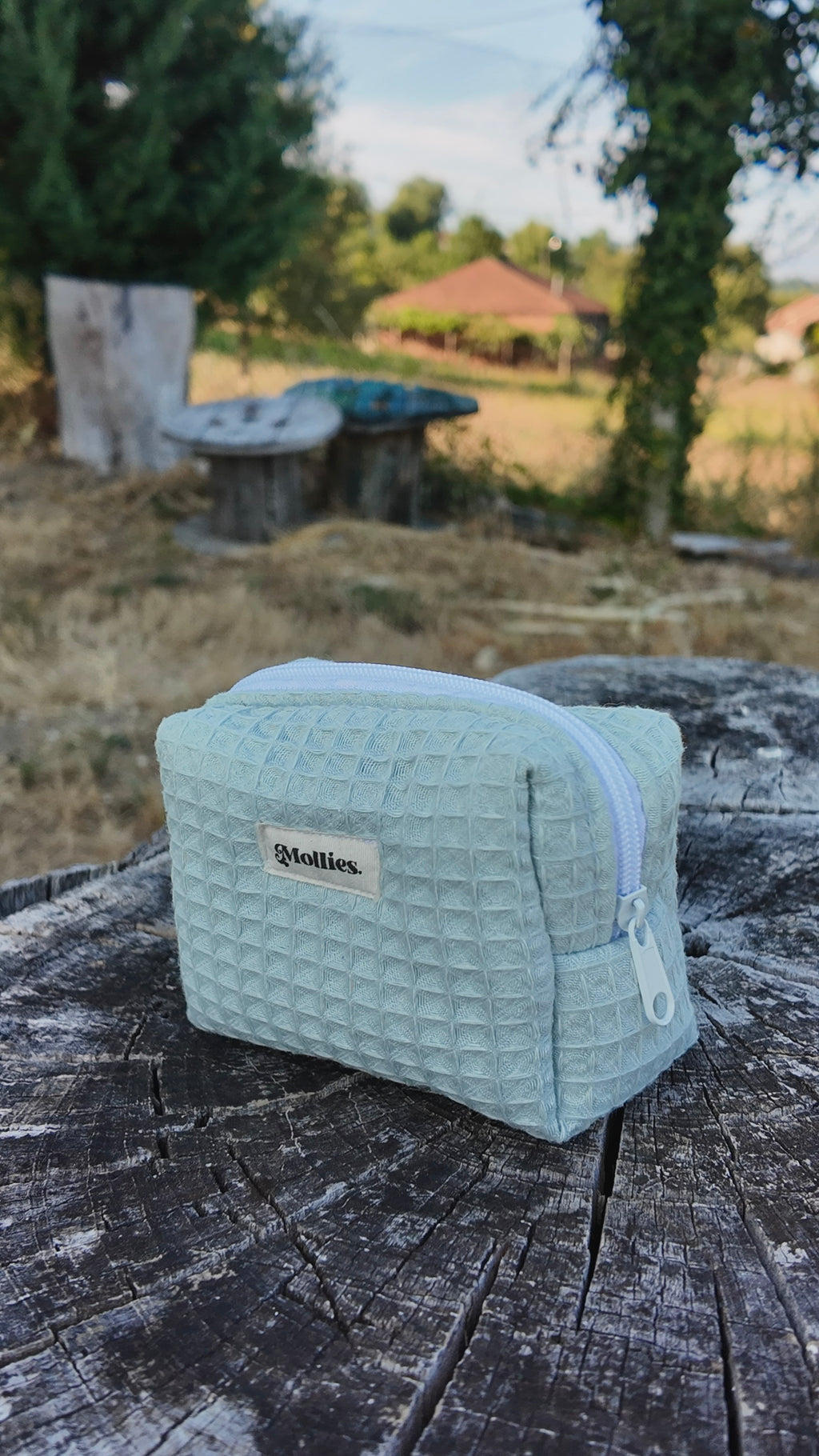 Neceser Box Pequeño  -  Waffle Verde Menta