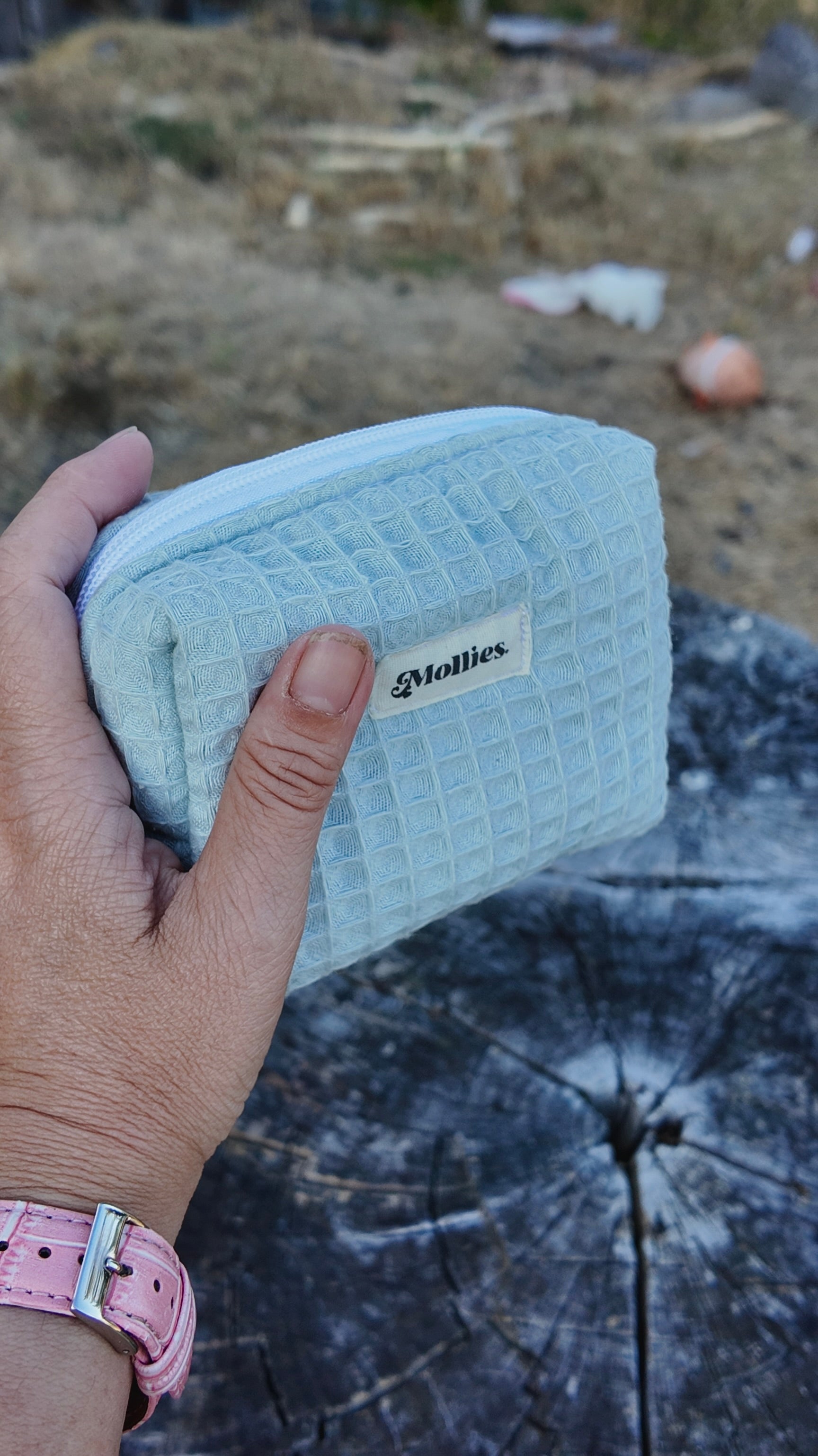 Neceser Box Pequeño  -  Waffle Verde Menta