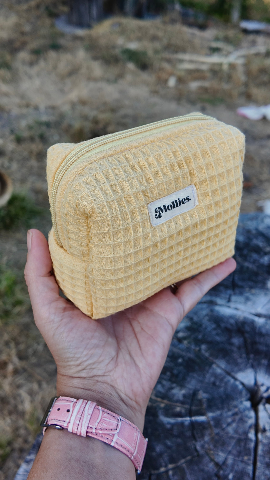 Neceser Box Pequeño  -  Waffle Amarillo