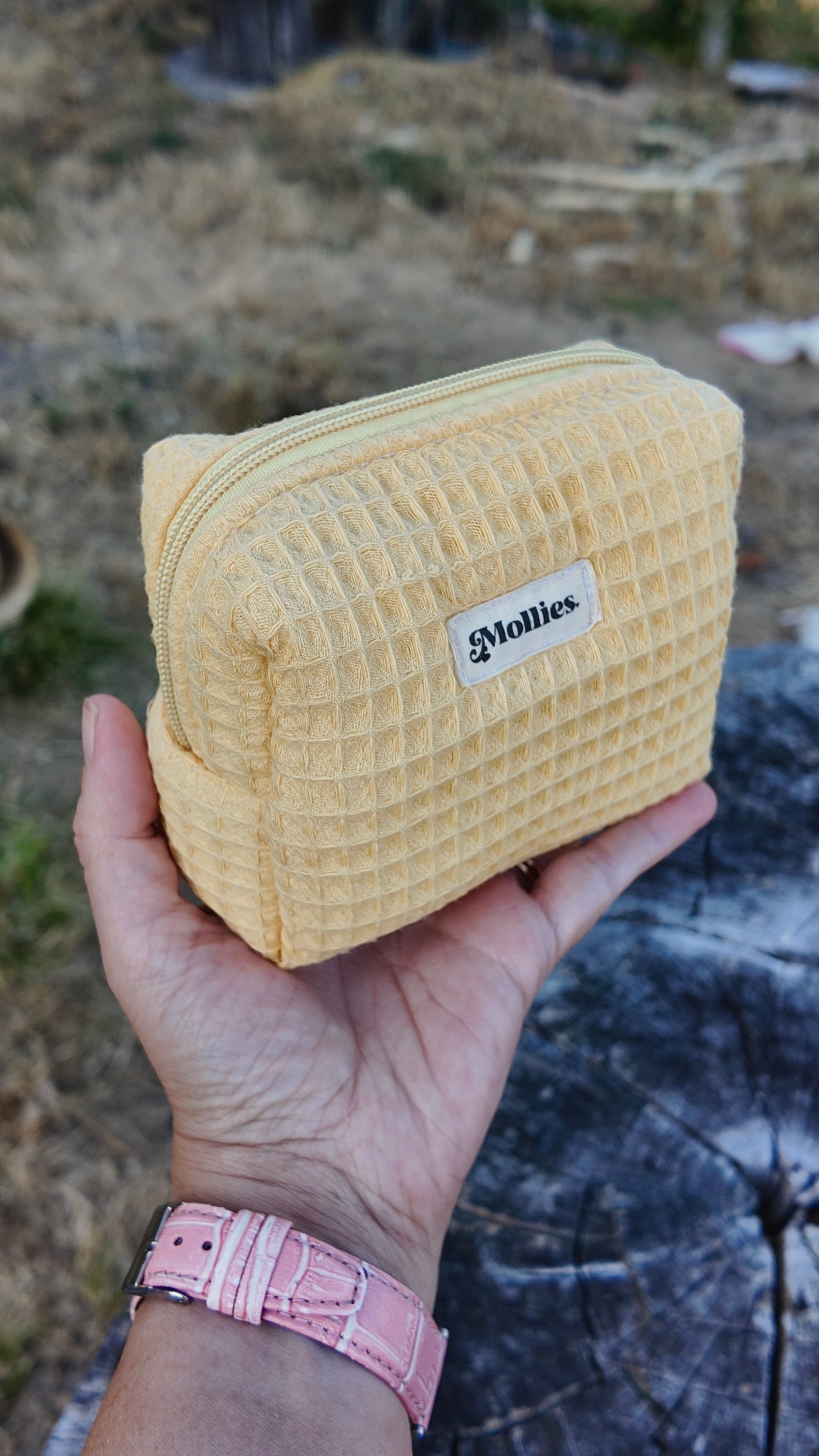 Neceser Box Pequeño  -  Waffle Amarillo